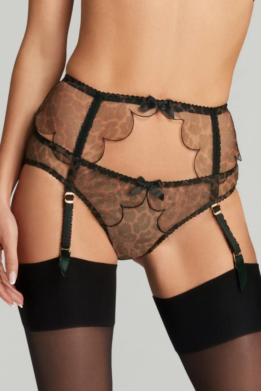 Agent Provocateur Lorna Leopard Print Suspender Belt