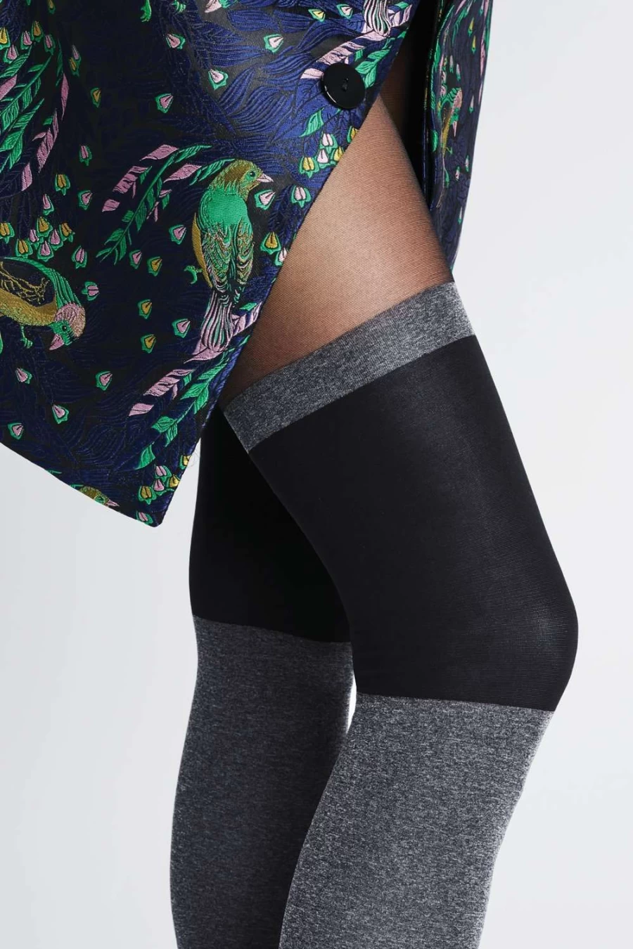 FiORE Women's 40 Denier Tights - Black & Melange Sheer Pantyhose for Everyday Comfort