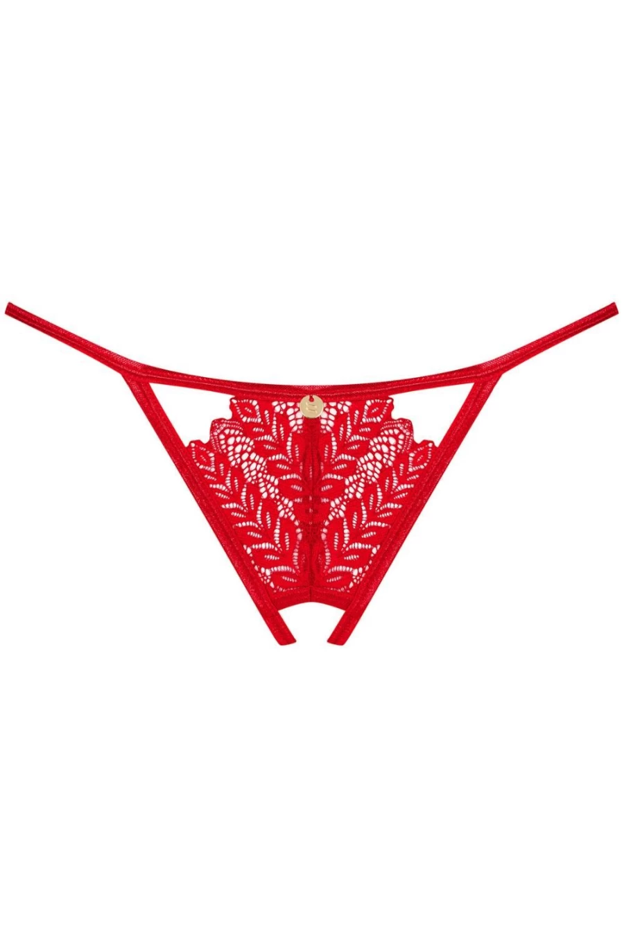 Obsessive Red Crotchless Mini Thong Lingerie - Sexy Women's Underwear