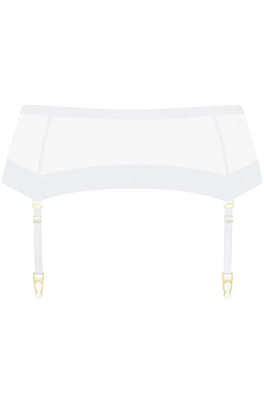 Maison Close White Corps A Corps Suspender Belt - Elegant Lingerie Garter Belt