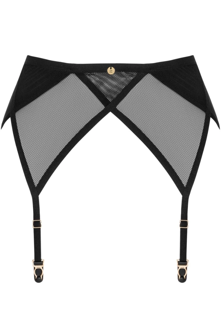 Obsessive Black Nesari Suspender Belt for Women - Stylish Garter Belt with Adjustable Straps