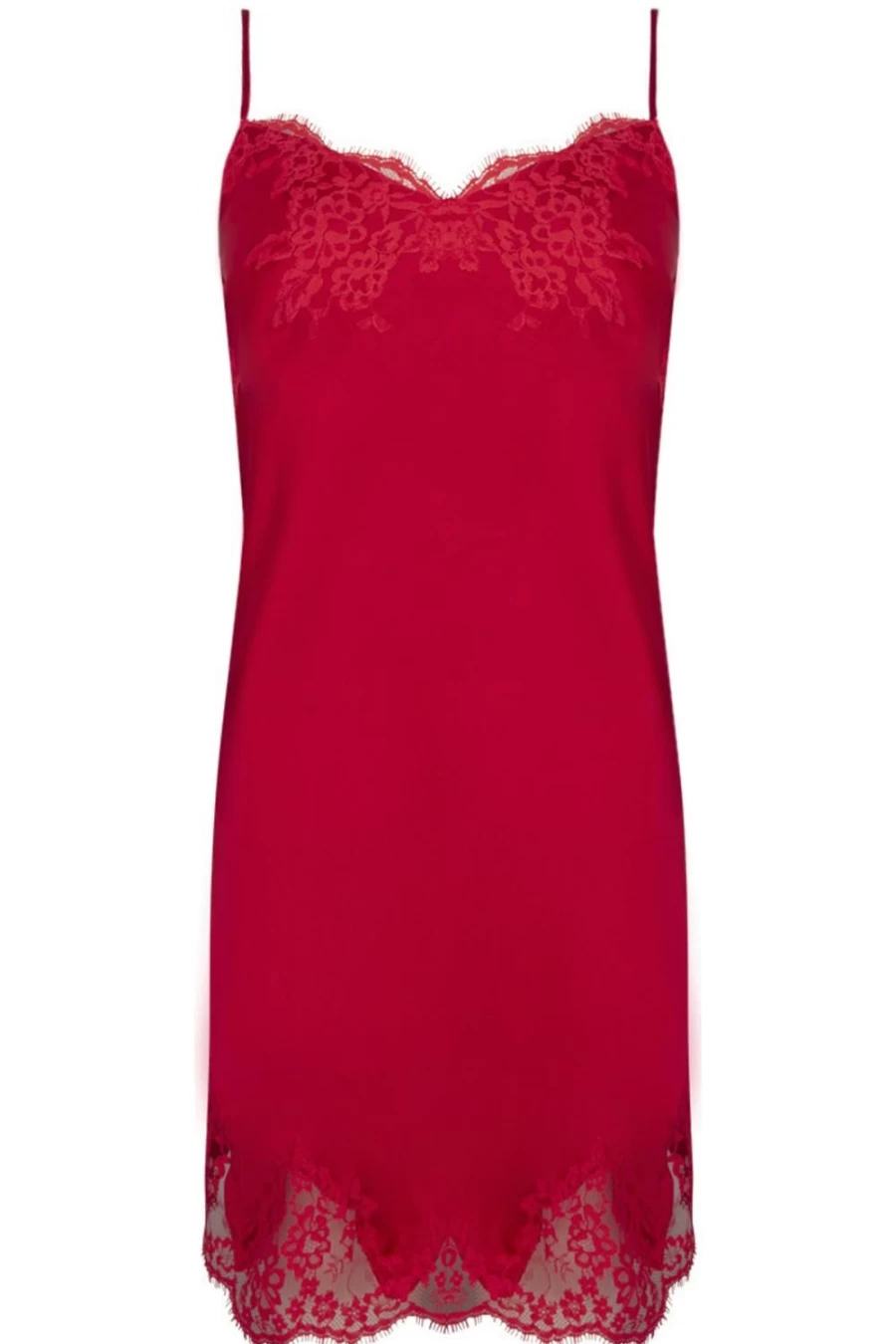 Lise Charmel Splendeur Soie Rouge Silk Night Dress for Women - Elegant Sleepwear