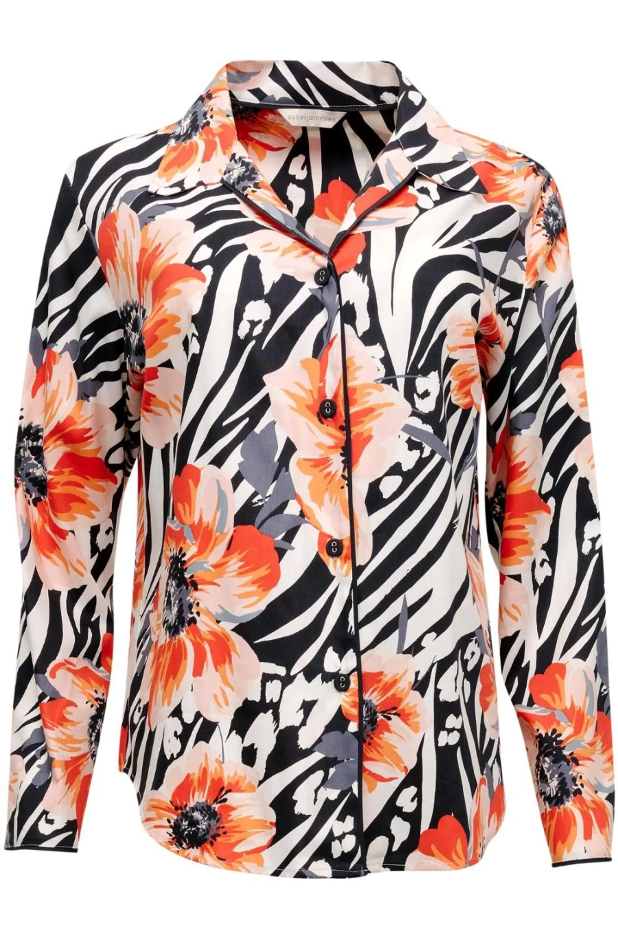 Cyberjammies Women's Charcoal Mix Animal Floral Print Long Sleeve Pyjama Top