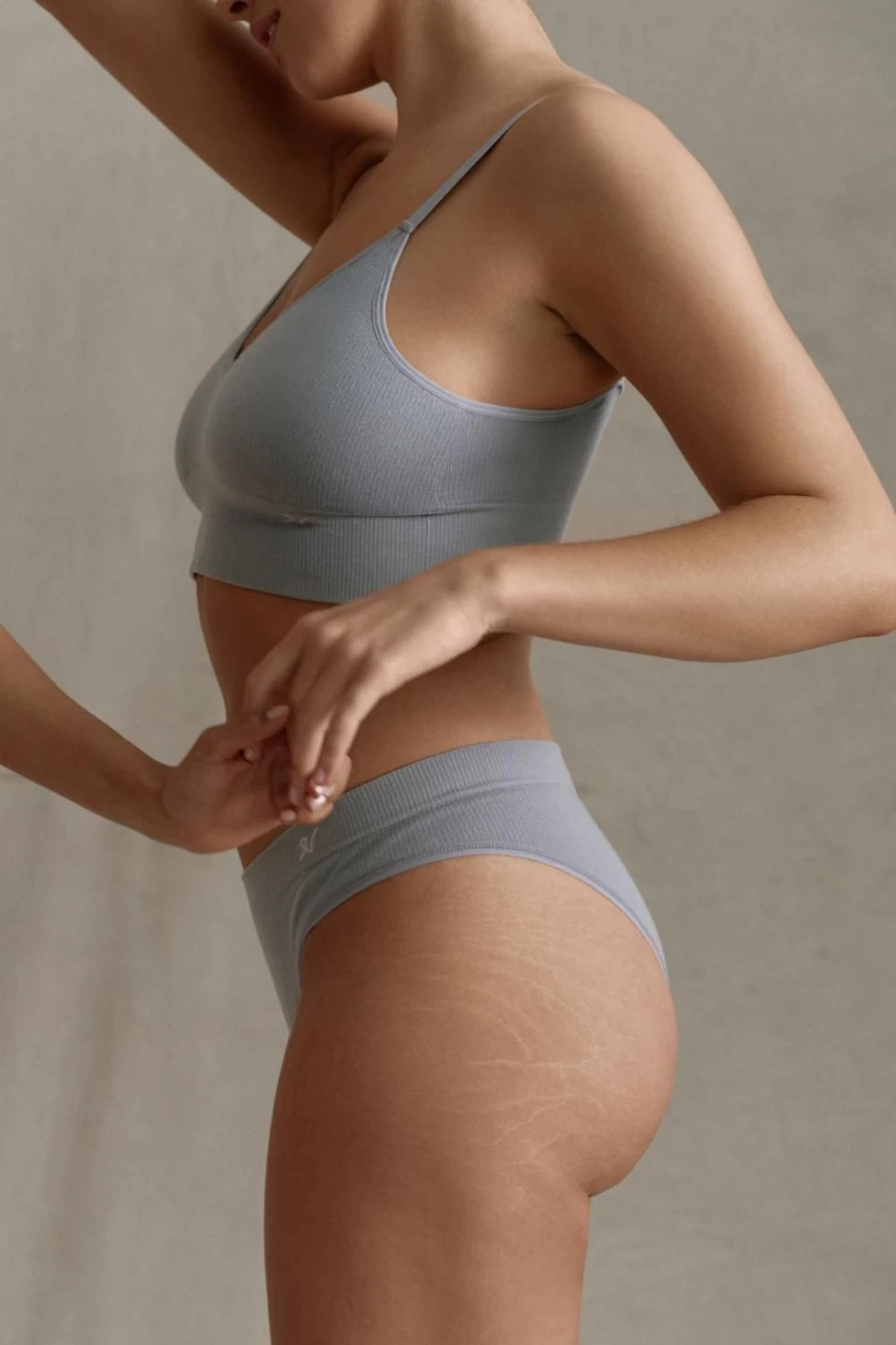 Nudea Tencel Seamless High Leg Brief in Storm Grey - Soft & Breathable Women's Underwear