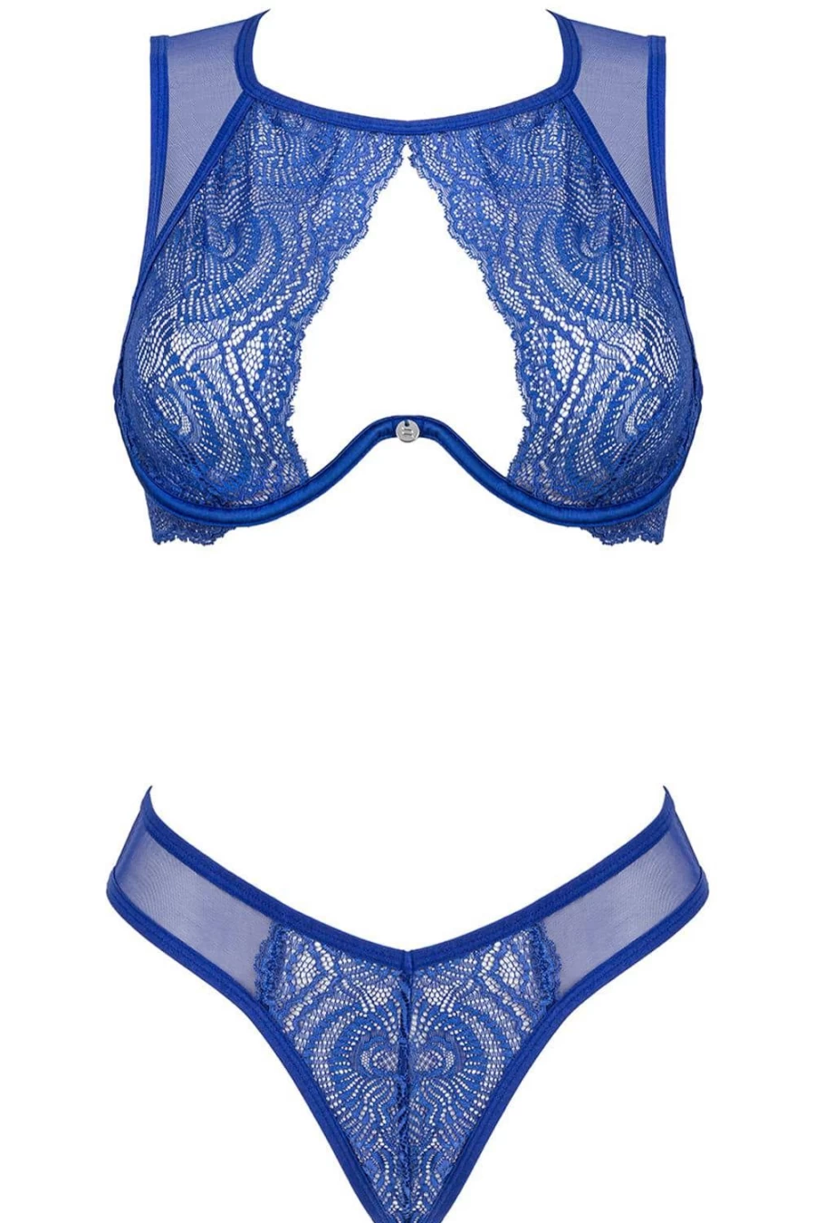 Obsessive Blue Giselia Lace Bra and Brief Set - Women's Sexy Lingerie