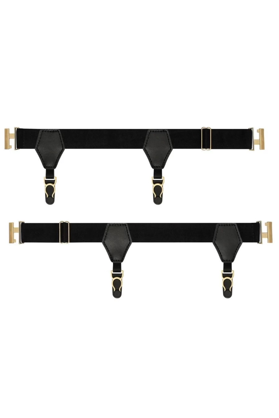 Maison Close Black Gatsby Sock Garters for Men - Classic Elastic Stay-Up Suspenders