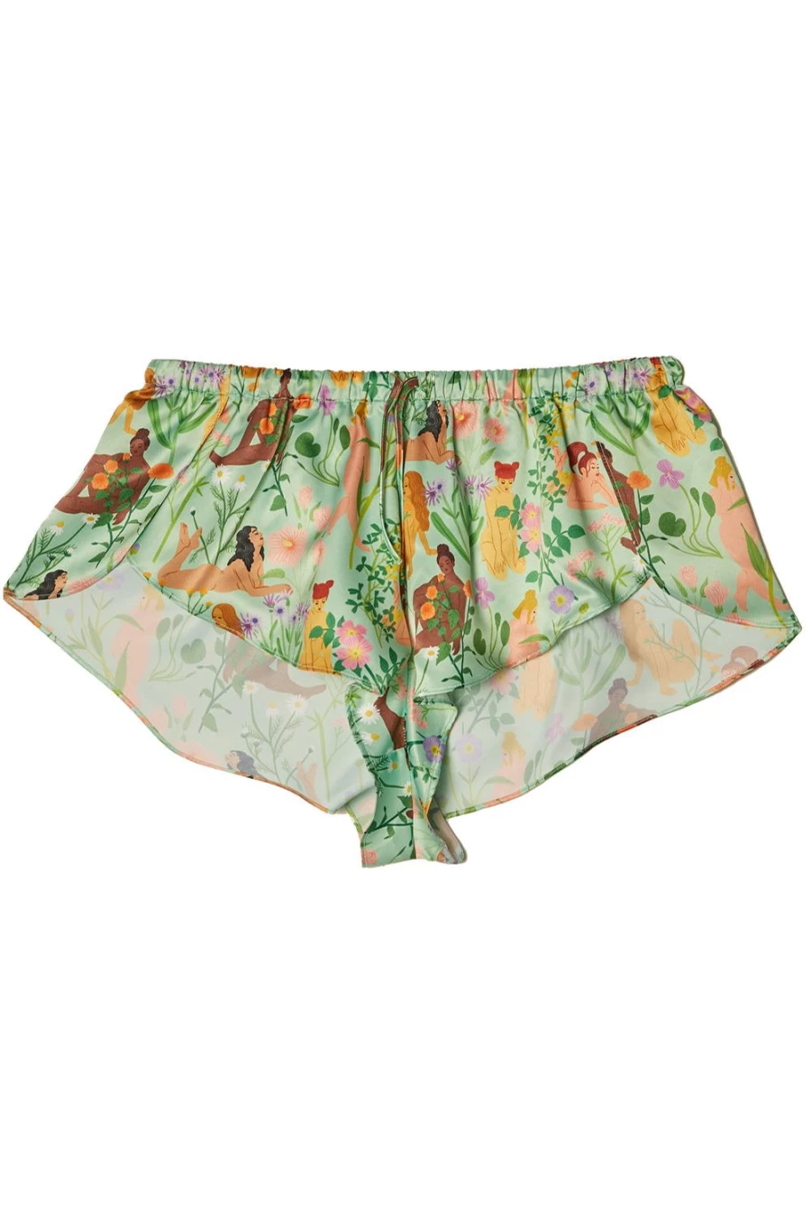 Playful Promises Bodil Jane Multi Floral Satin Pyjama Shorts - UK Size 12 Women's Sleepwear