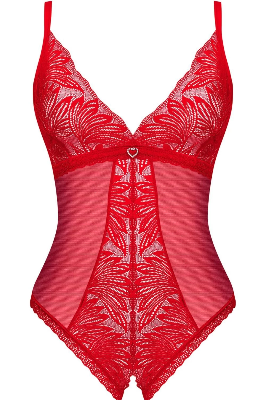 Obsessive Red Chilisa Crotchless Bodysuit - Sensual Lingerie for Women