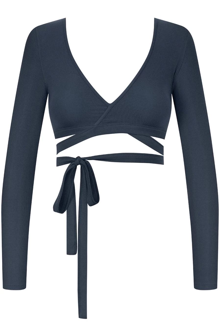 Maison Close Dark Grey Reversible Long Sleeve Wrap Top - La Femme Amazone Style