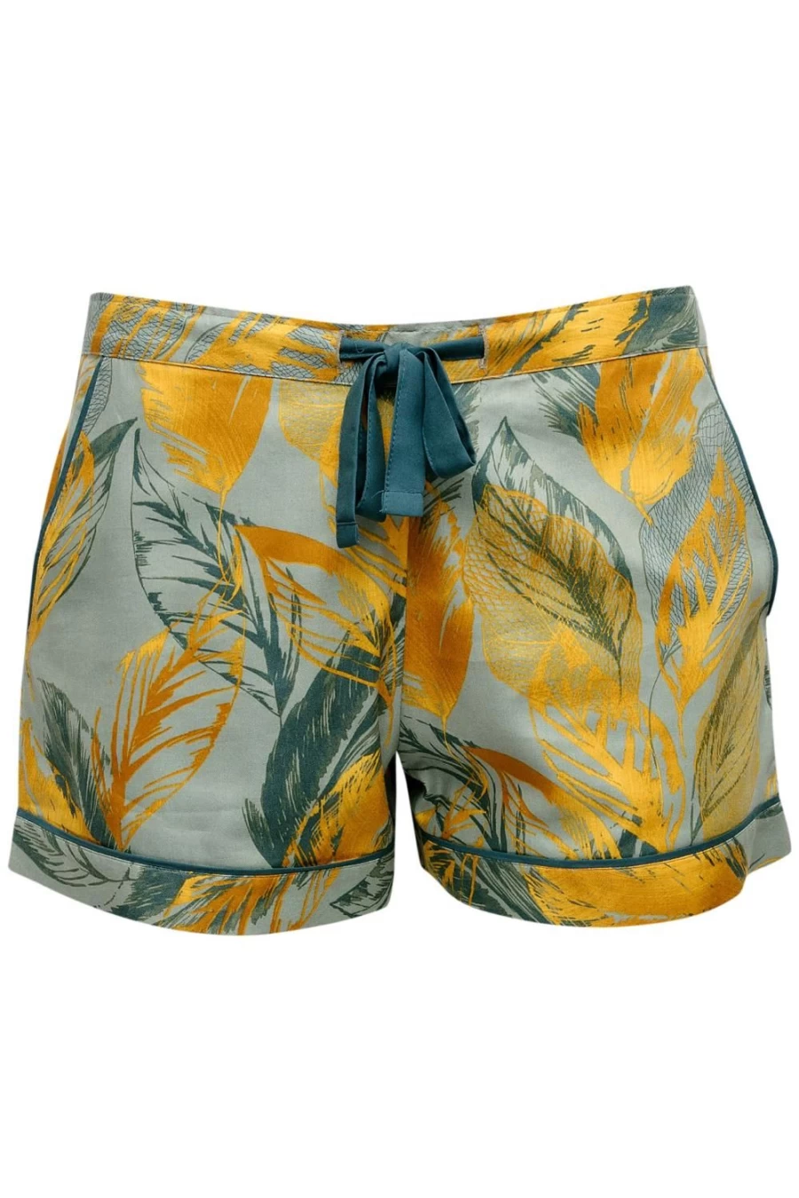 Cyberjammies Hannah Sage Green Mix Leaf Print Shorts - Women's Comfortable Lounge Shorts