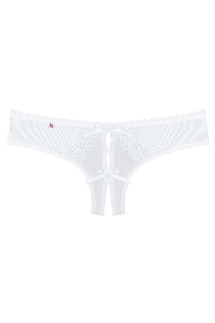Obsessive White Alabastra Crotchless Thong Lingerie for Women