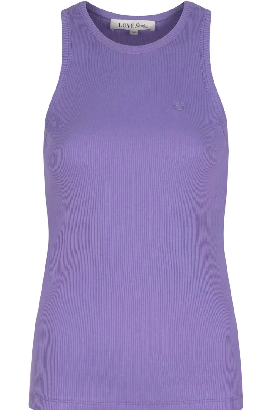 Love Stories Purple Bella Ribbed Tank Top for Women - Soft Stretch Comfort Fit Sleeveless Crewneck