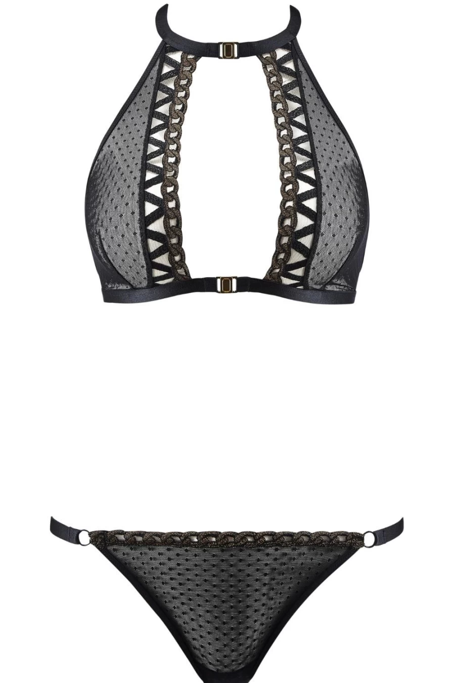Aubade Golden Black Unchain Me Up Bralette & Brief Set - Lingerie