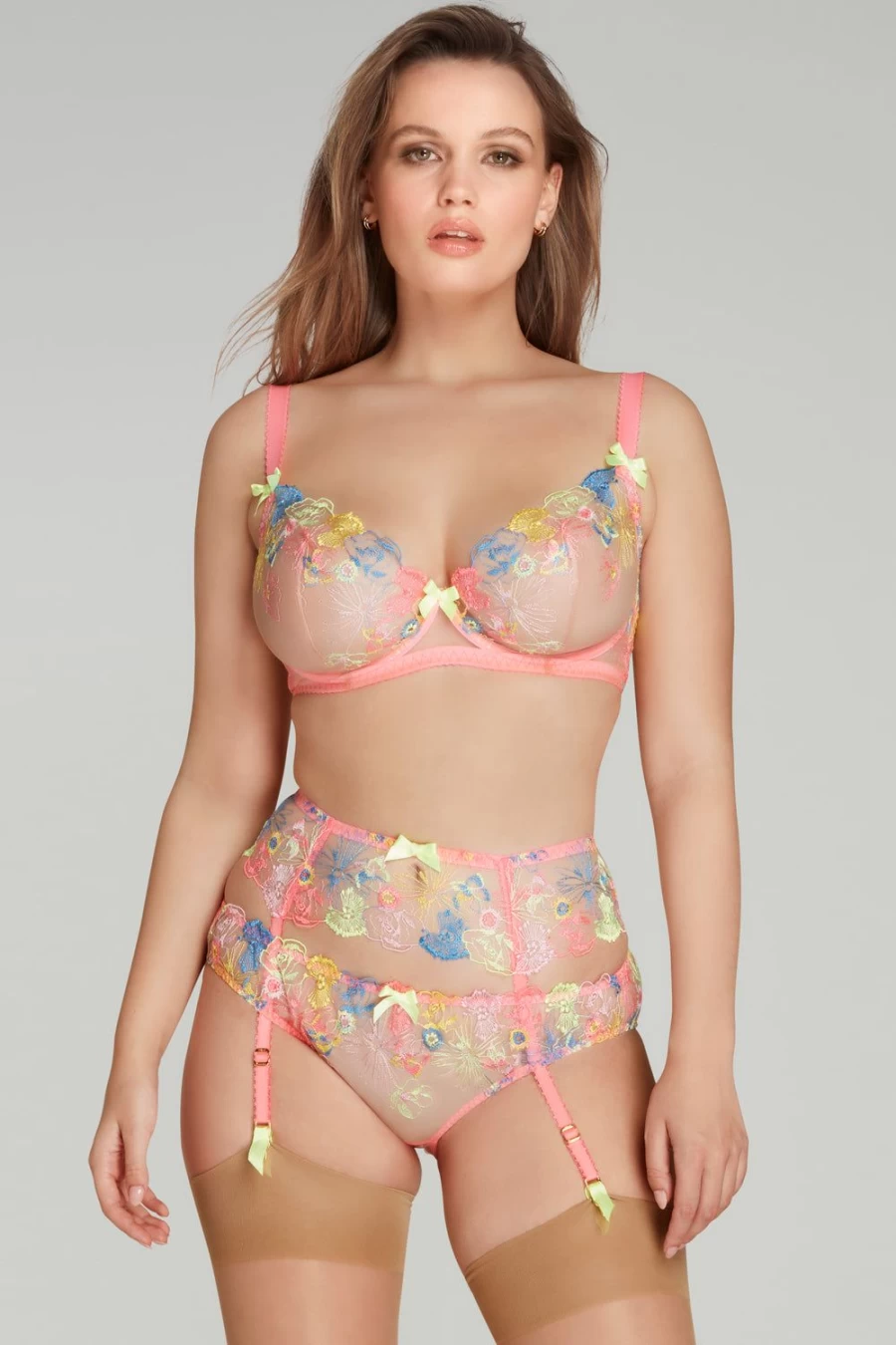 Agent Provocateur Zuri Suspender Multi/Sand Color Luxury Lingerie Accessories