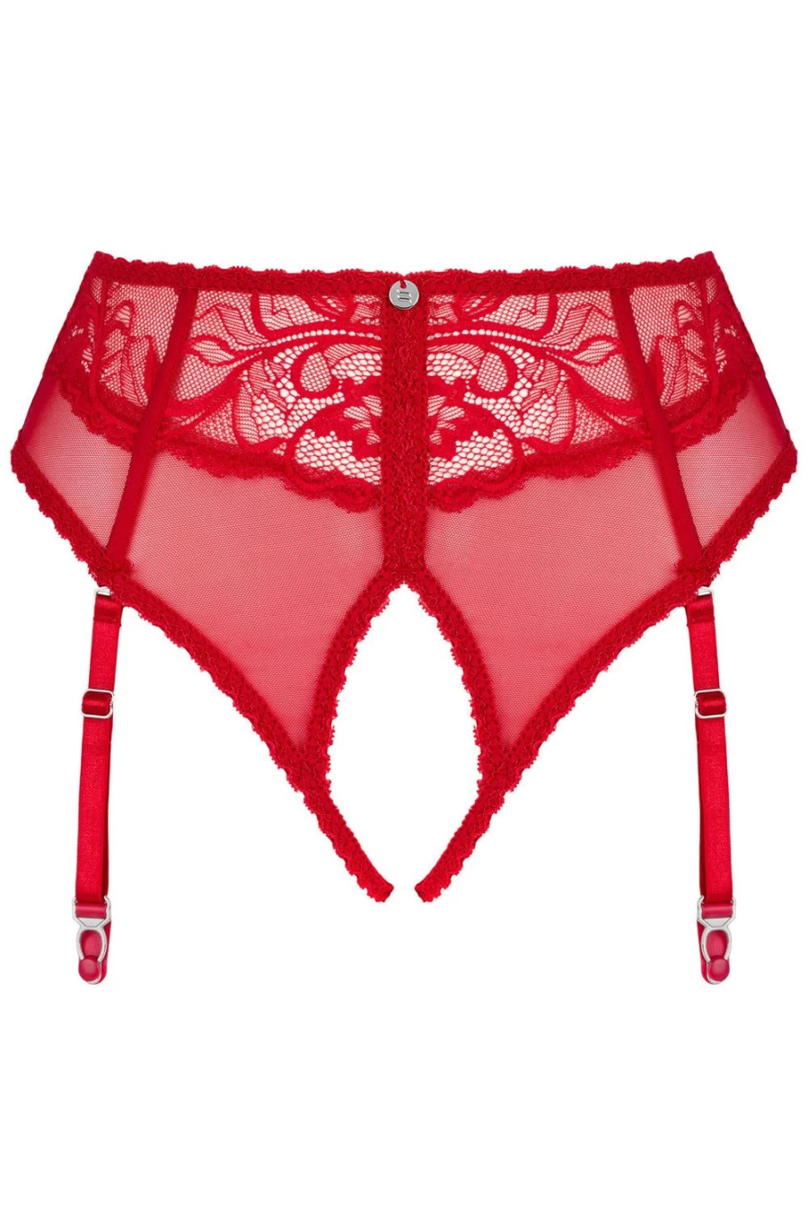 Obsessive Red Dagmarie Crotchless Suspender Brief Lingerie for Women