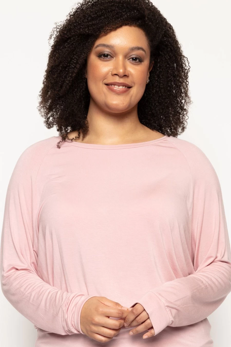 Cyberjammies Women's Pink Long Sleeve Slouch Jersey Top - Comfortable Relaxed Fit T-Shirt