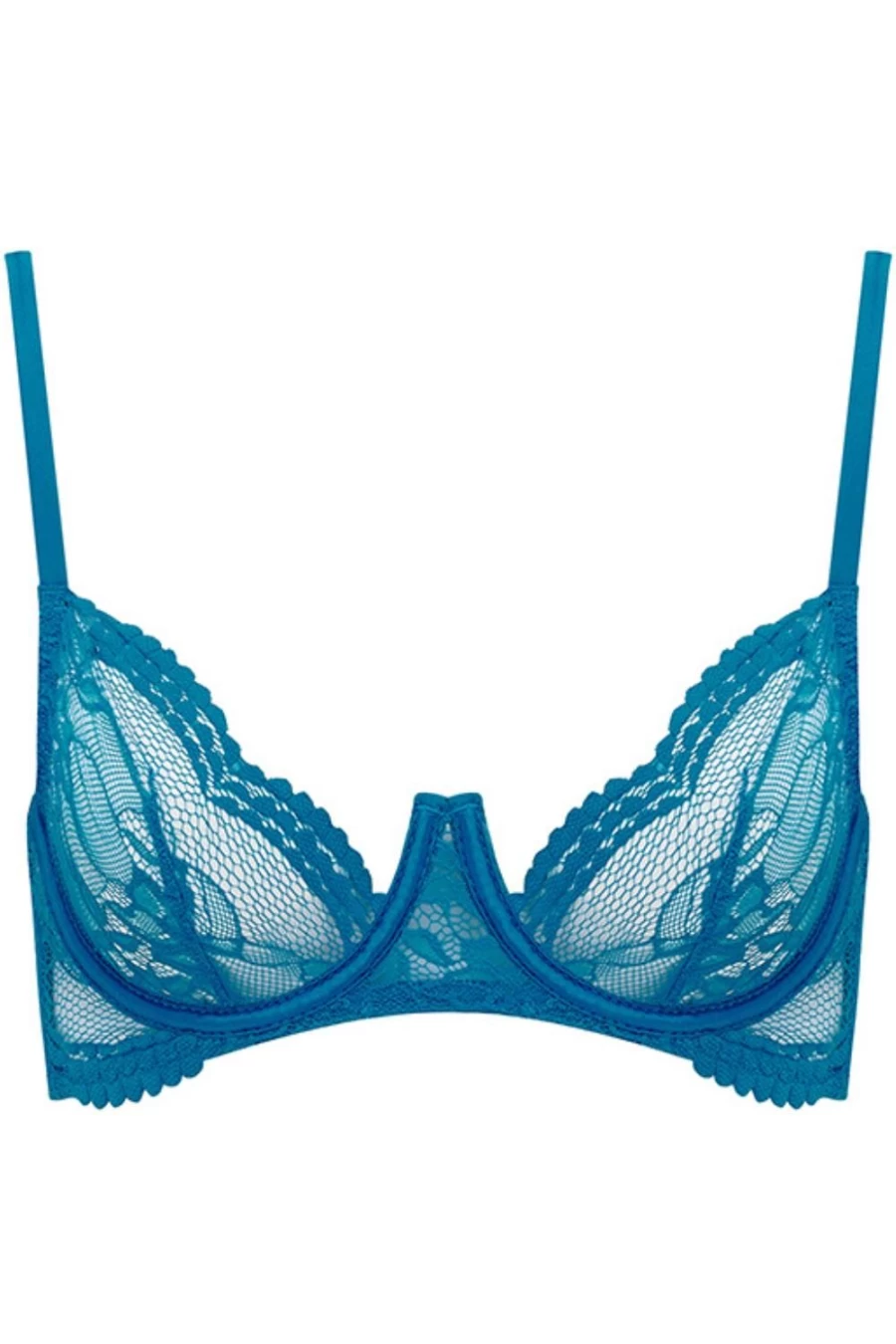 Coco de Mer Muse - Elise Plunge Bra in Blue | Luxury Lingerie