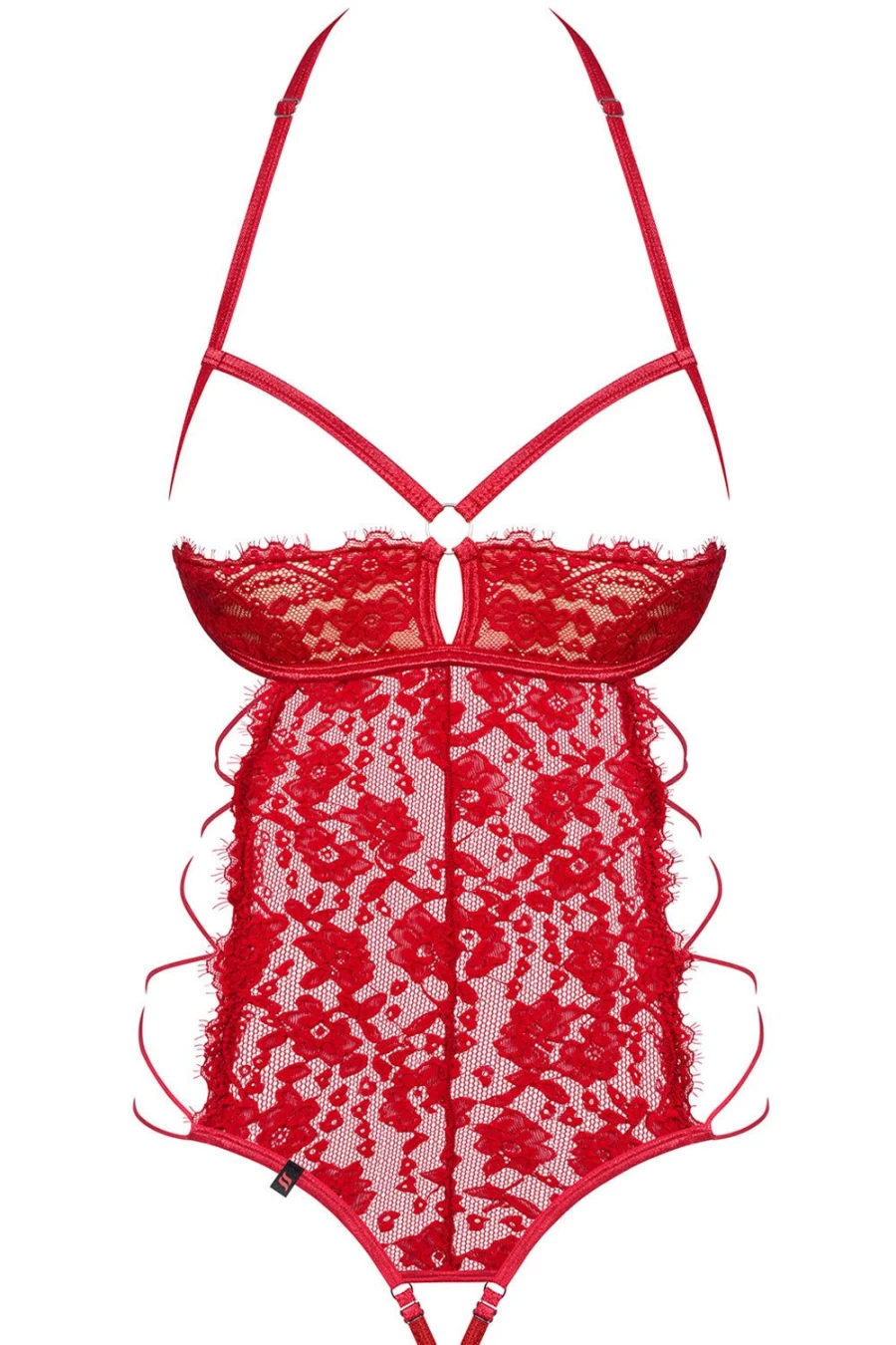 Obsessive Red Iosa Ouvert Bodysuit - Sexy Open-Back Lingerie Bodysuit
