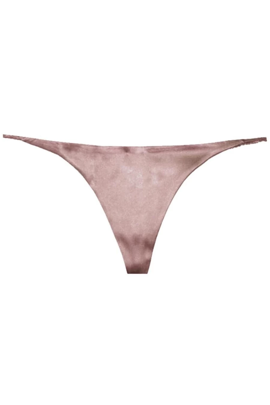 Fleur Du Mal Luxe V-String Thong in Tan - Premium Lingerie for Women