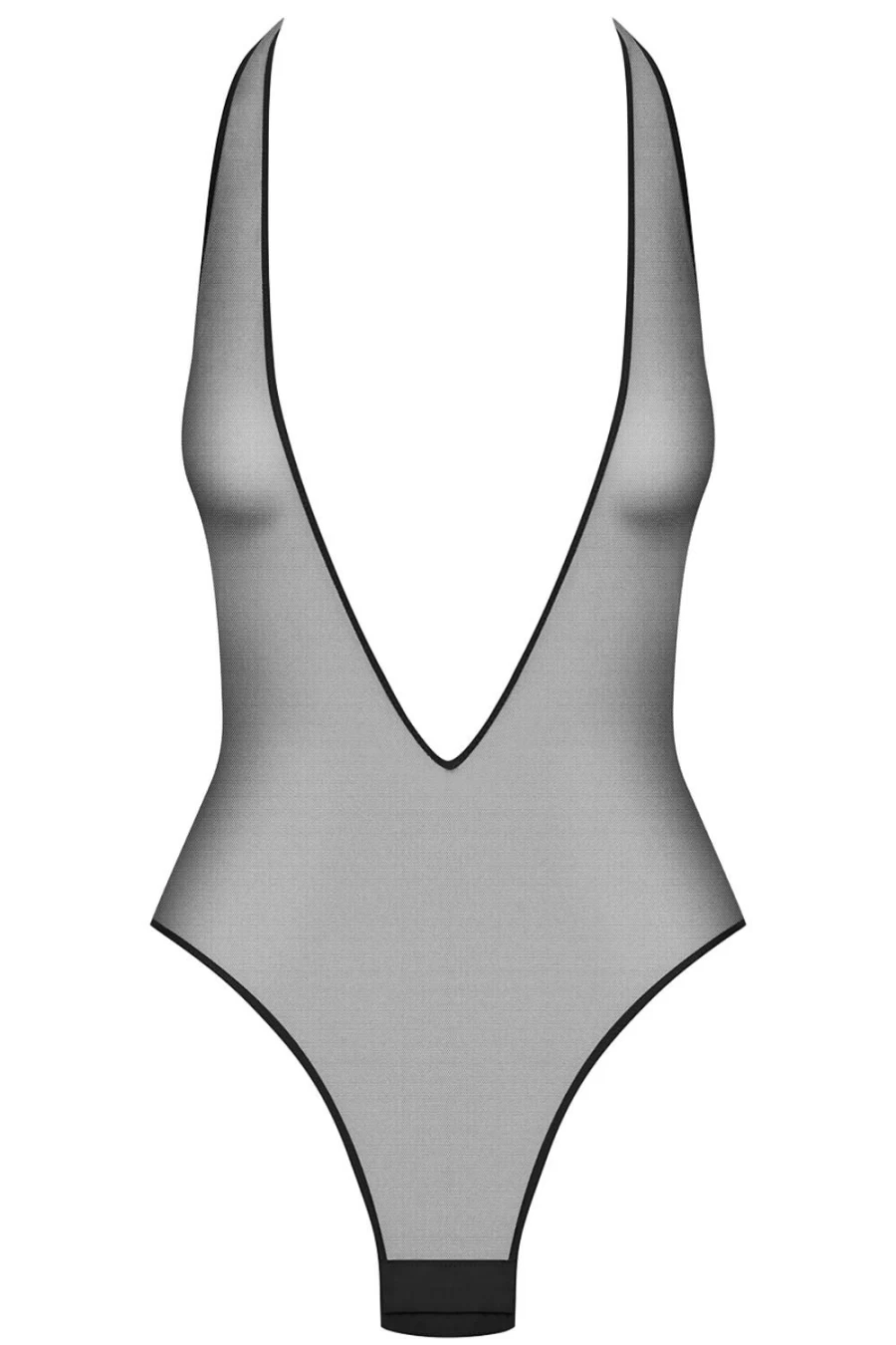 Maison Close Black L'Amoureuse V-Neck Thong Bodysuit for Women