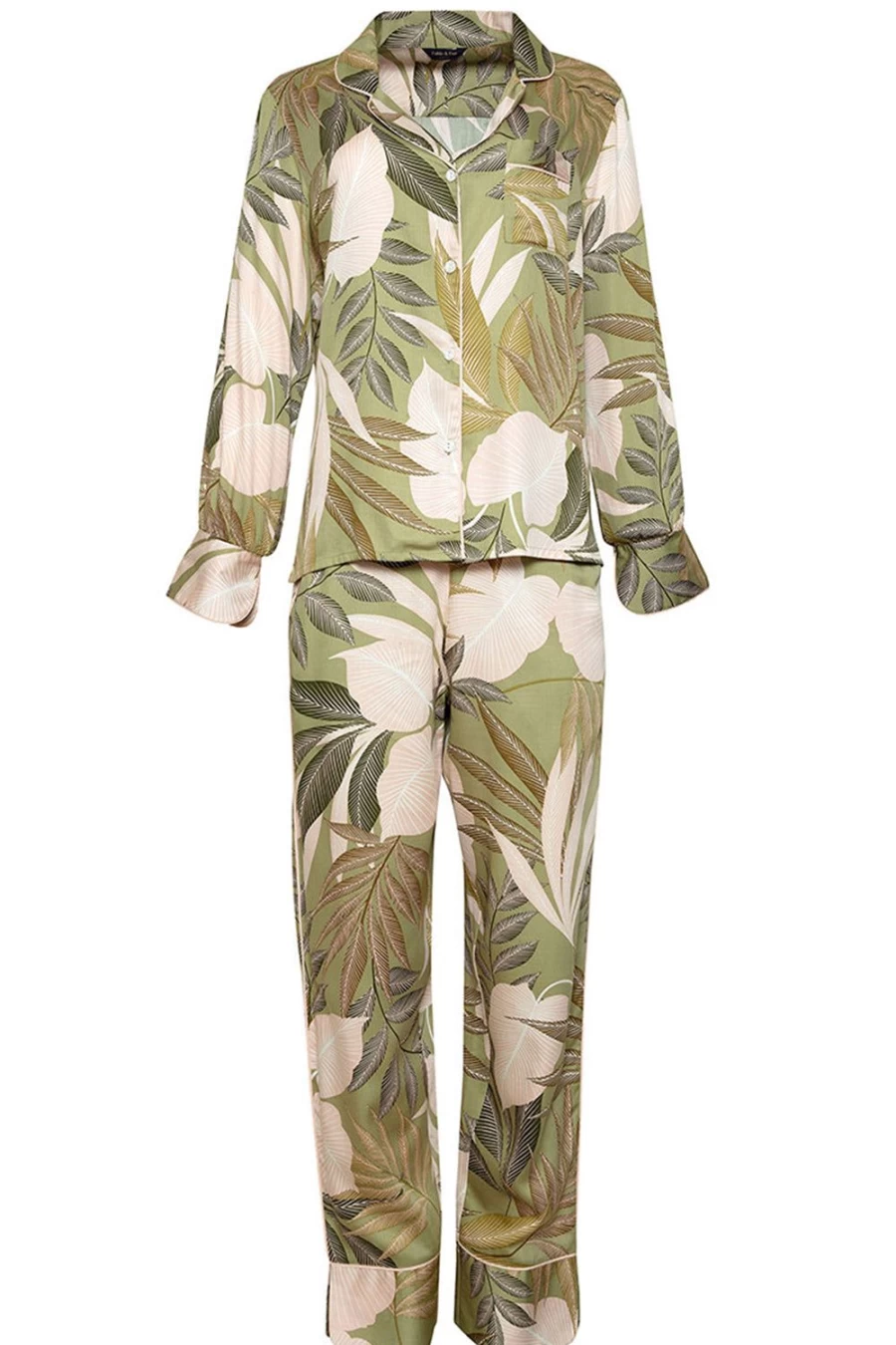 Fable & Eve Richmond Leaf Print Multi-Color Pyjama Set for Women - Comfortable Sleepwear Pajamas
