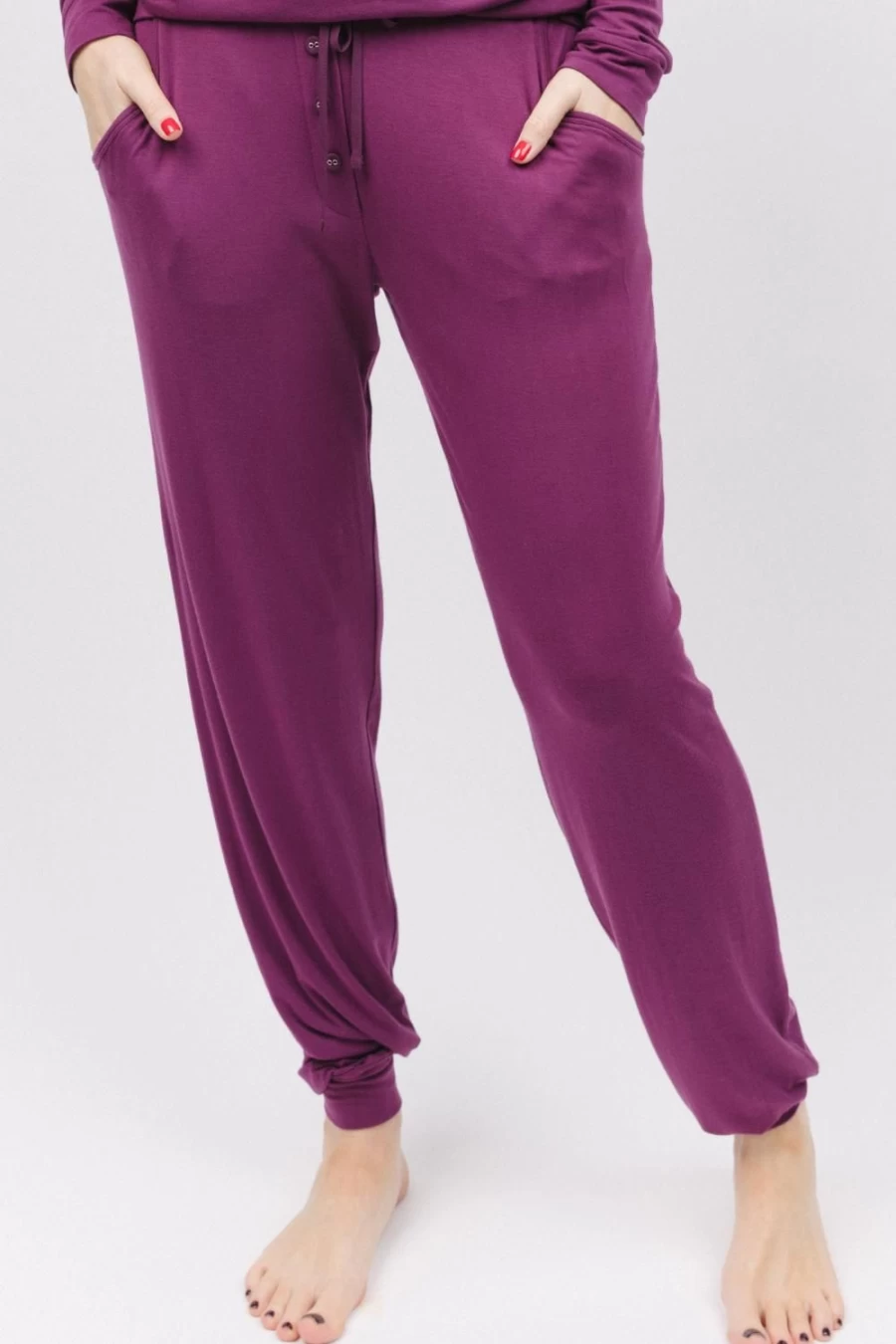 Cyberjammies Women's Carina Jersey Pants in Comfortable Magenta Lounge Wear