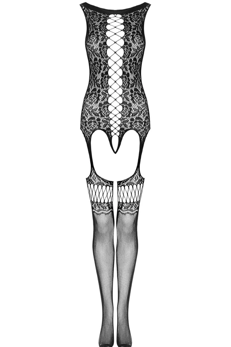 Obsessive F236 Black Bodystocking - Sensual Lace Full Body Stocking for Women
