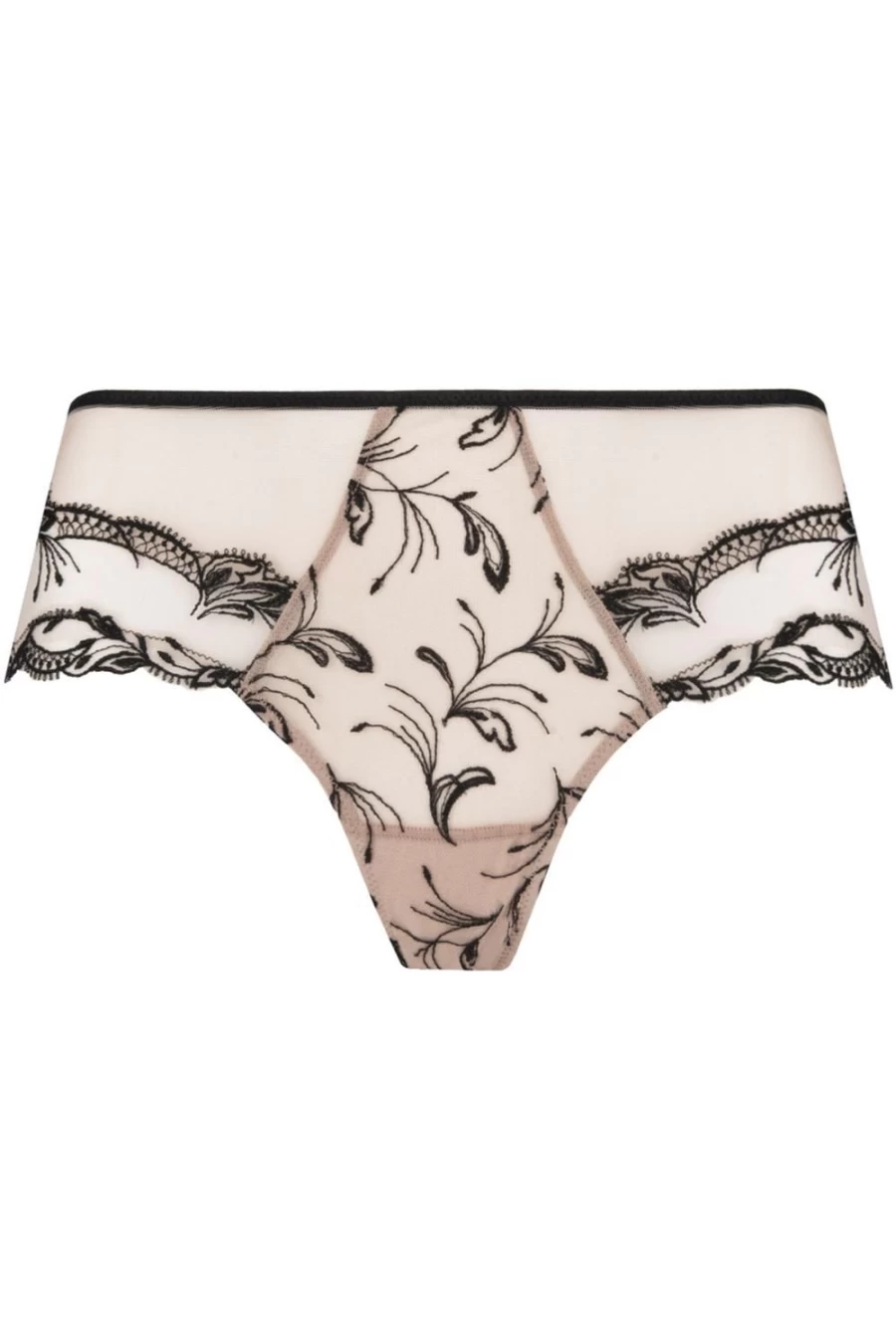 Lise Charmel Follement Sexy Boyshort Panties in Nude & Black - Luxury Lingerie Briefs