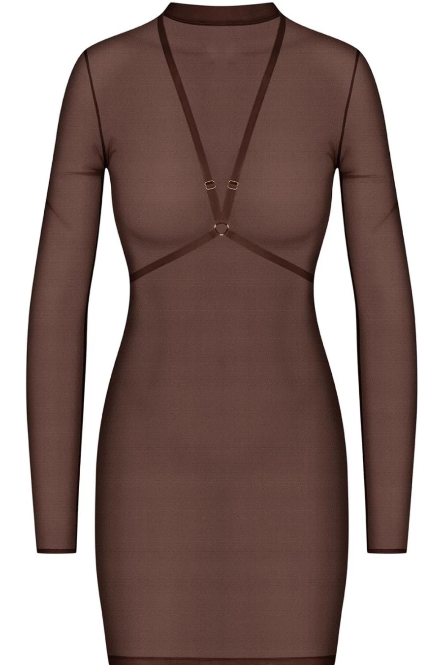 Maison Close Chocolate & Neon Orange Corps A Corps Dress with Harness - Edgy Fashion Statement