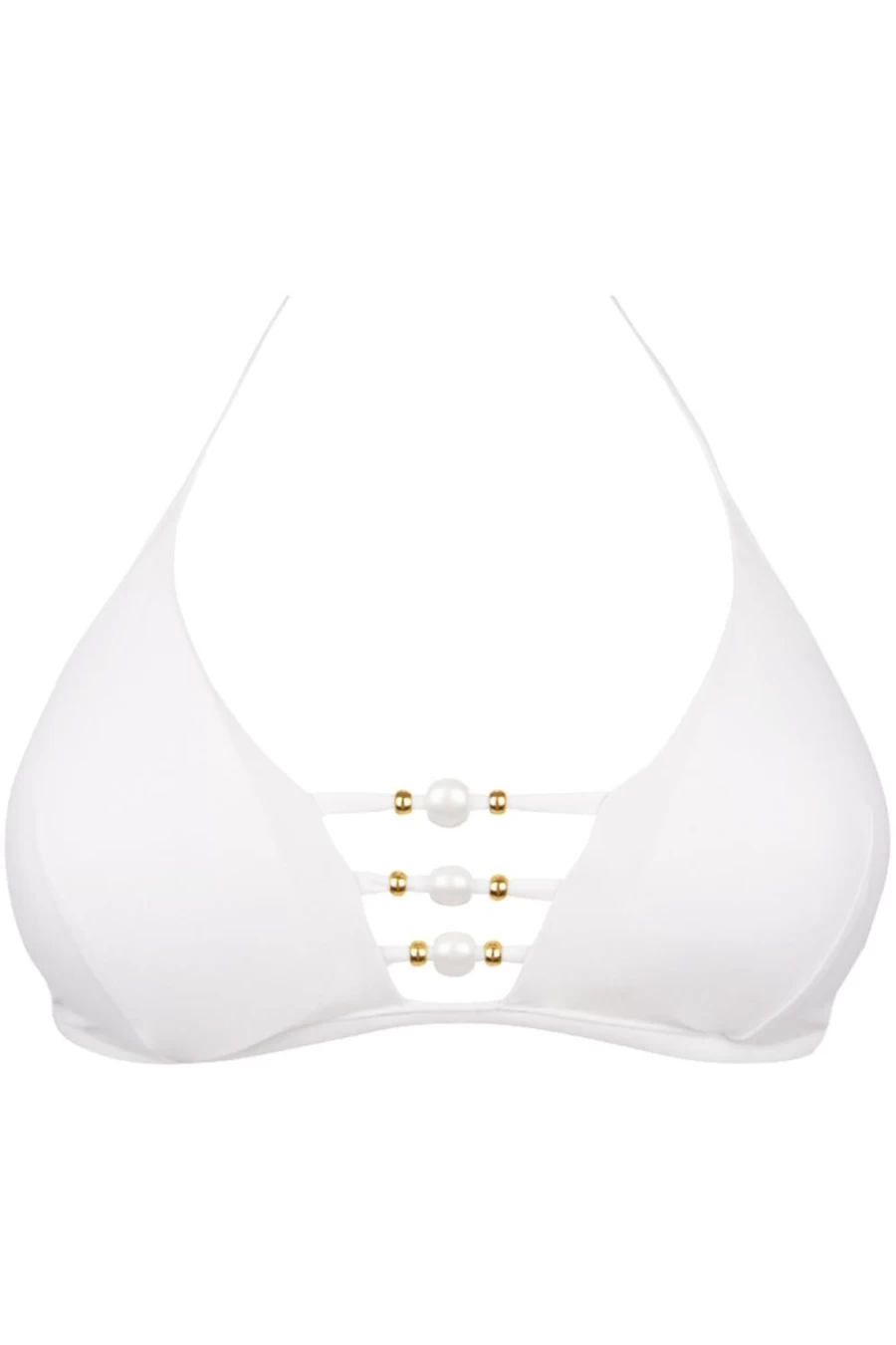 Lise Charmel White Padded Triangle Bikini Top - Perles Nacrees Design