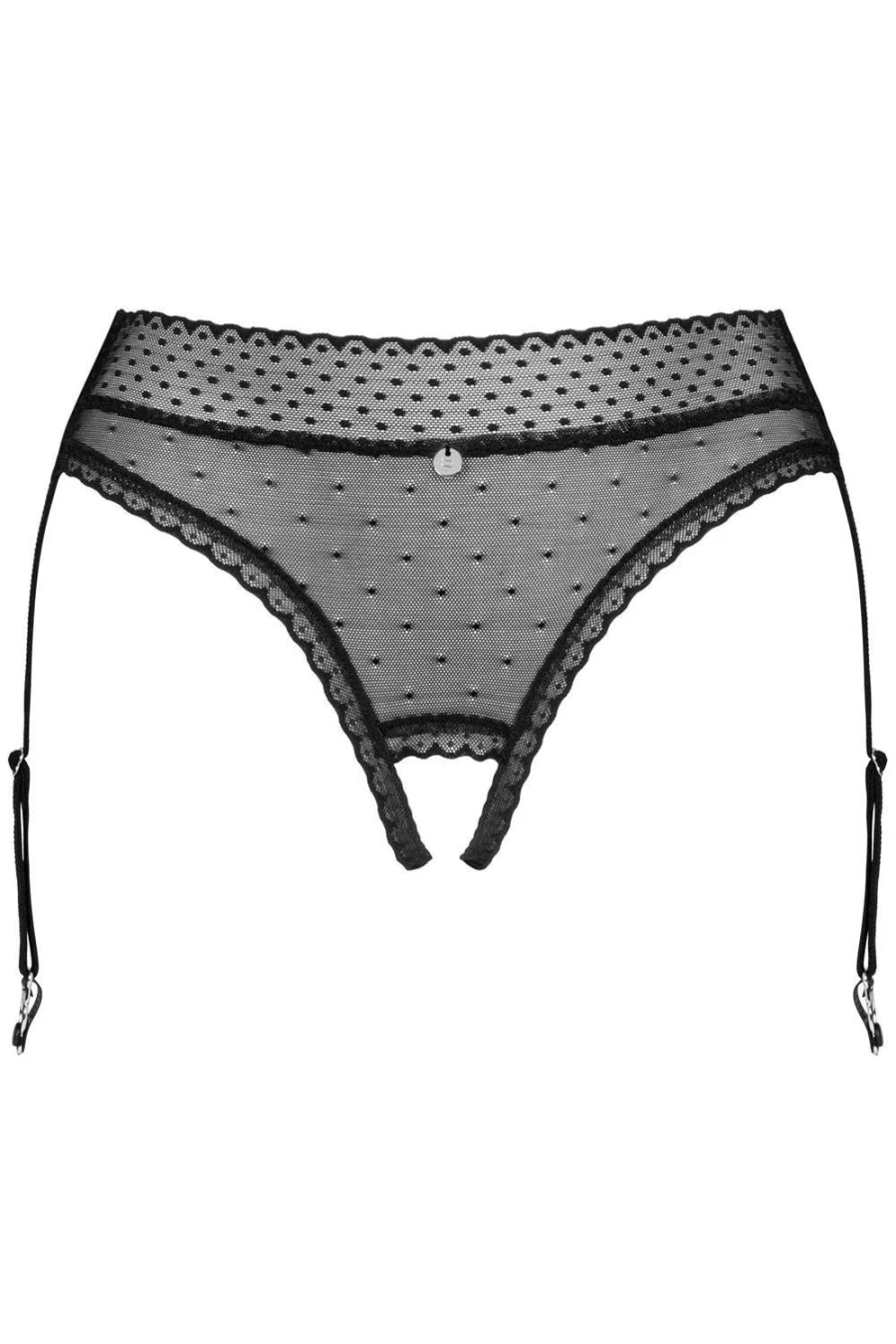 Obsessive Black Lanelia Crotchless Suspender Brief Lingerie for Women