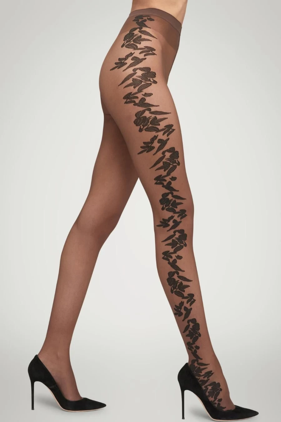 Wolford Flower Pattern Tights for Women - Elegant Floral Design Sheer Pantyhose