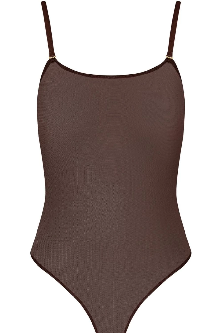 Maison Close Corps A Corps Thong Bodysuit in Chocolate & Neon Orange Lingerie