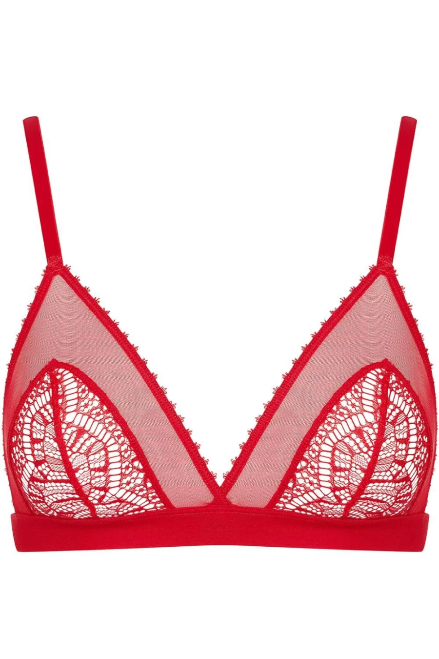 Maison Close Accroche Coeur Triangle Bra - Red Lace Lingerie for Women