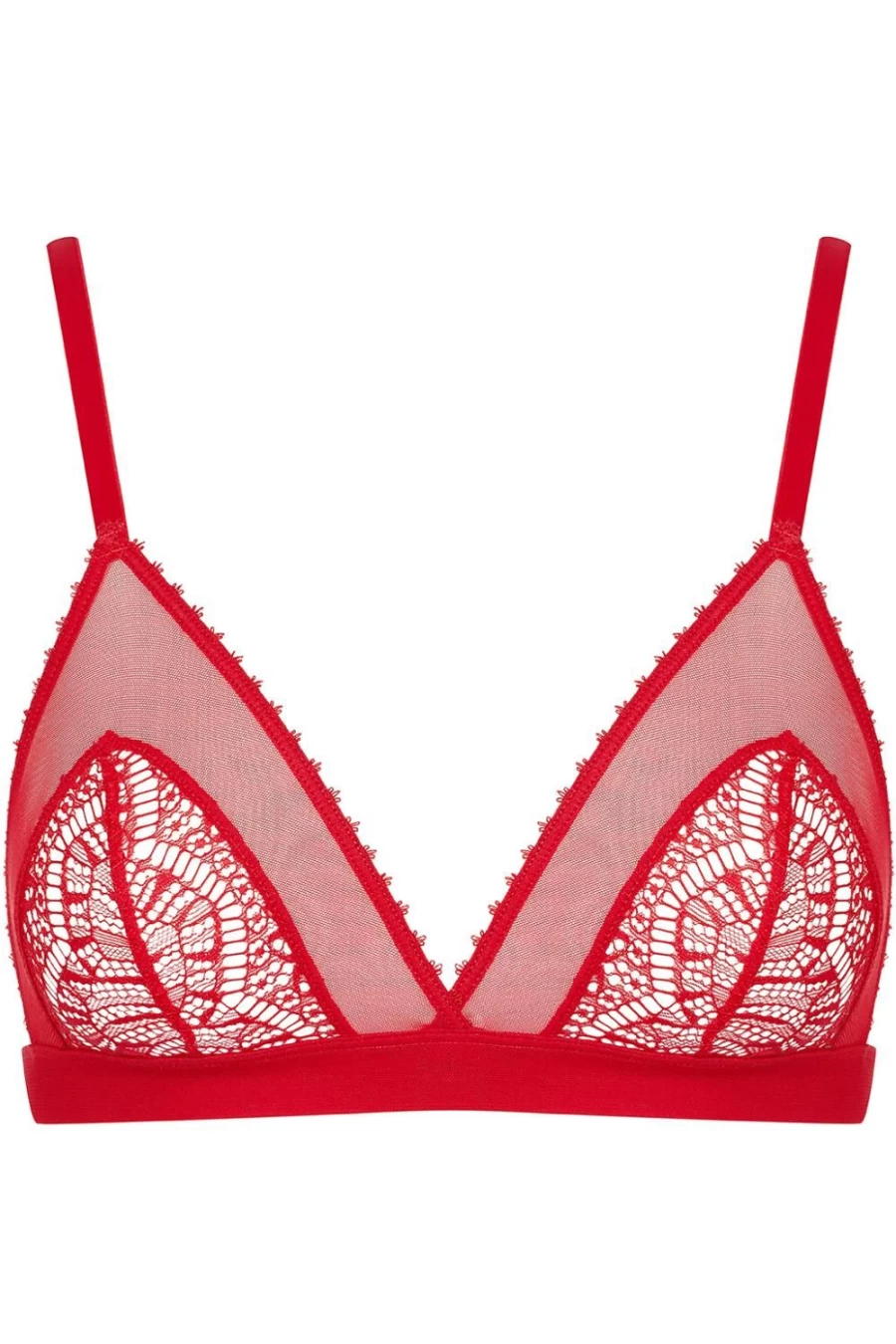 Maison Close Red Accroche Coeur Triangle Lace Bra - Elegant & Sensual Lingerie