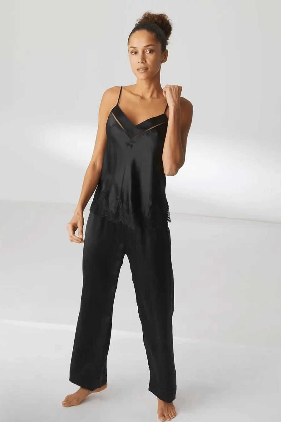 Simone Pérèle Black Dream Silk Pants for Women - Luxurious High-Waisted Comfort