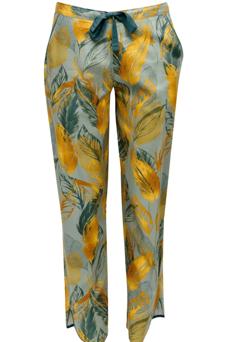 Cyberjammies Women's Sage Green Mix Hannah Leaf Print Pyjama Pants - Soft Lounge Pants for Comfort & Style