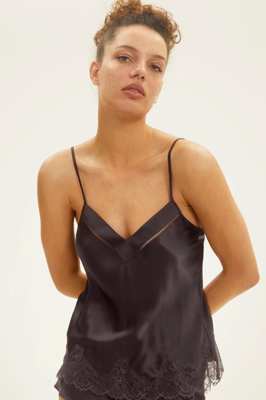 Simone Pérèle Nocturne Black Silk Camisole for Women - Luxurious Sleepwear & Lingerie