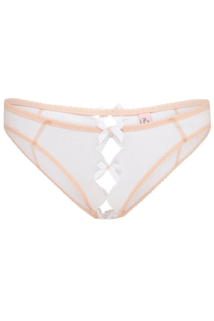 Agent Provocateur Lorna Ouvert Lingerie Set in Sand/White - Elegant Corset & Garter Belt