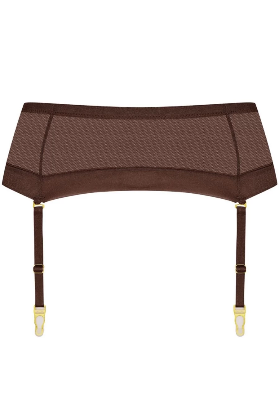 Maison Close Suspender Belt in Chocolate & Neon Orange - Corps A Corps Style Lingerie