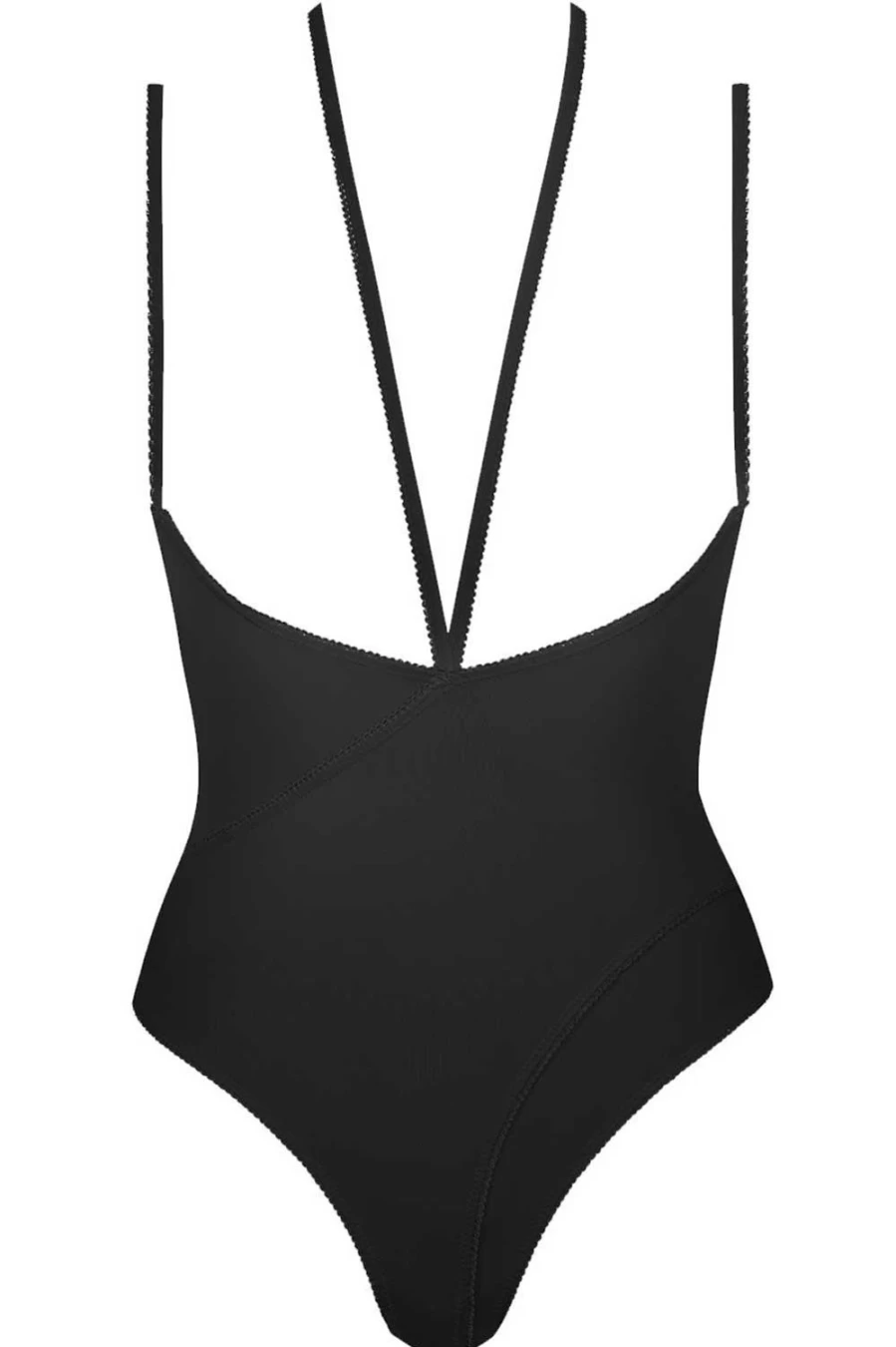 Maison Close Black Lace Naked Breast Thong Bodysuit