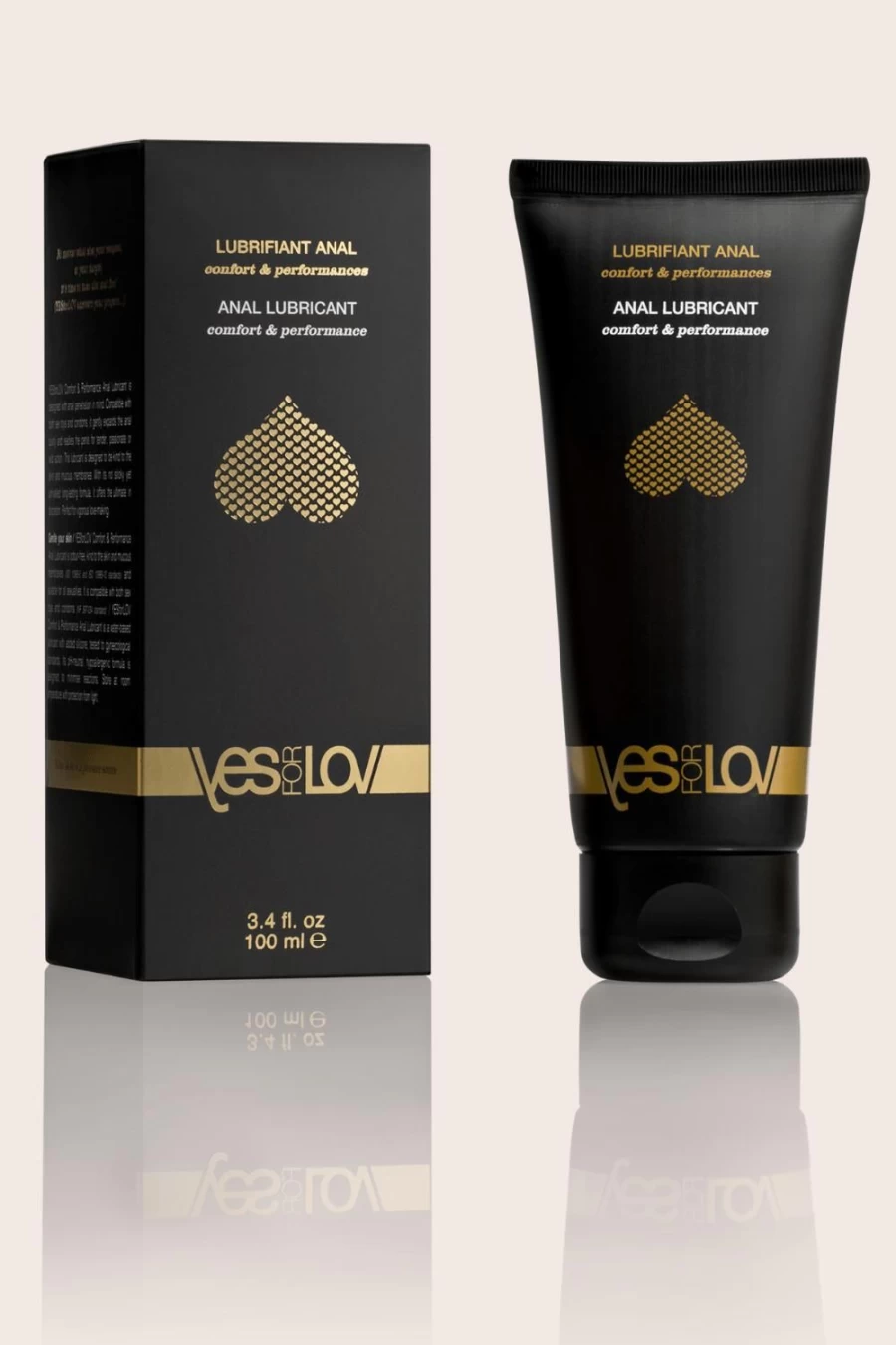 YESforLOV Water-Based Anal Lube 100mL - Long-Lasting Personal Lubricant for Comfort & Smooth Experience