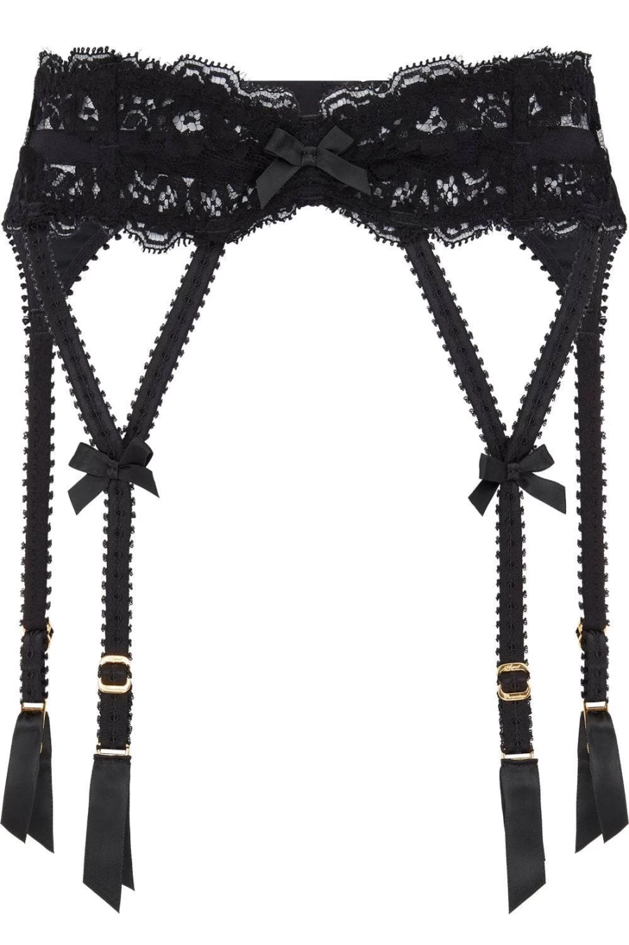 Agent Provocateur Black Lace Suspender Belt - Elegant Lingerie Garter for Women