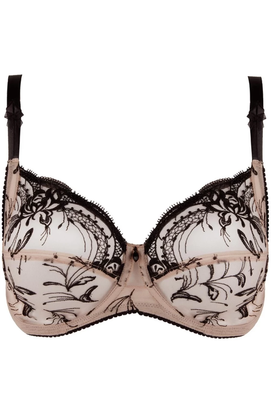 Lise Charmel Follement Sexy 3-Part Full Cup Bra in Nude & Black - Luxury Lingerie