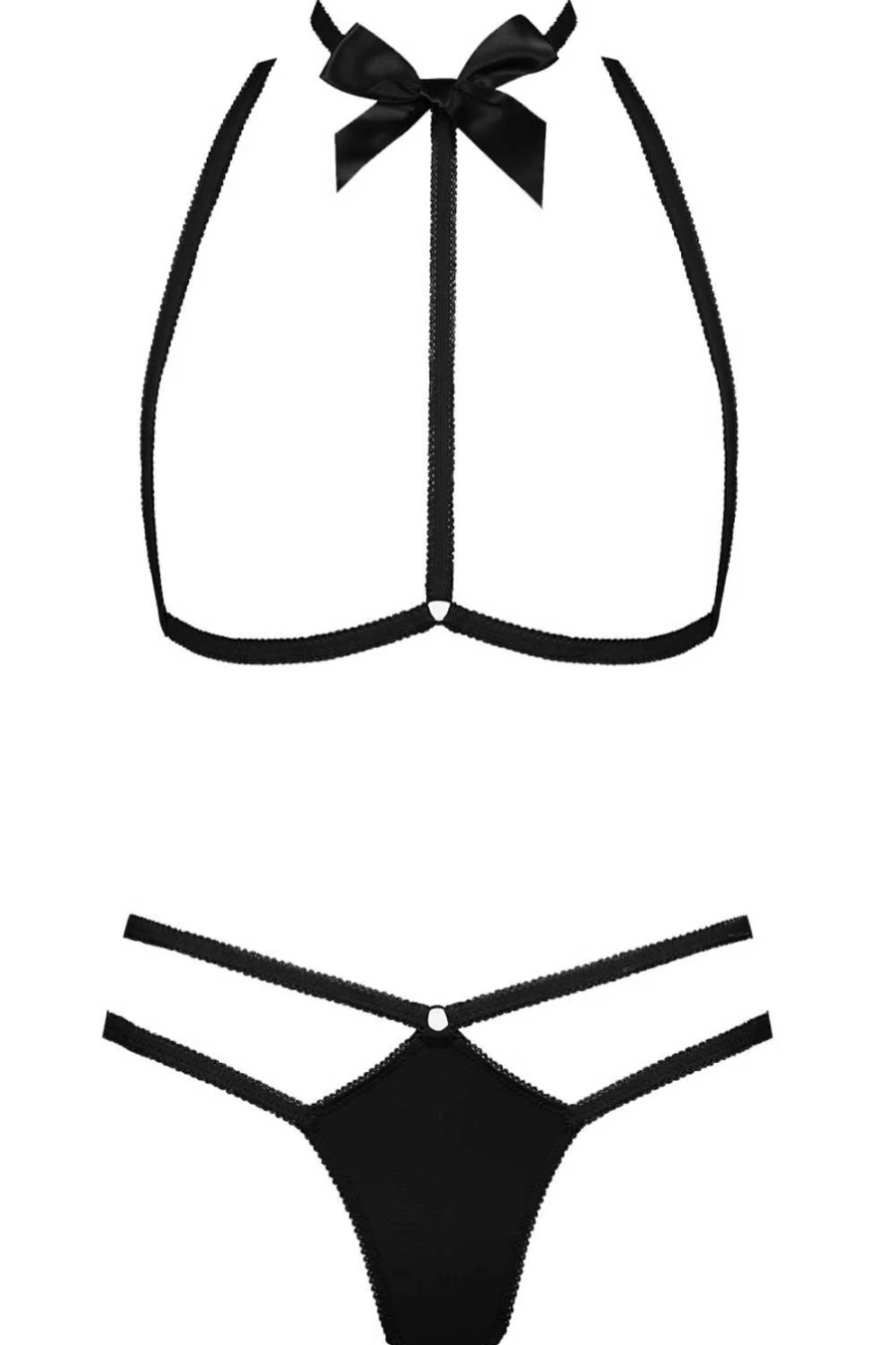 Maison Close Black Le Petit Secret Harness & Thong Lingerie Set