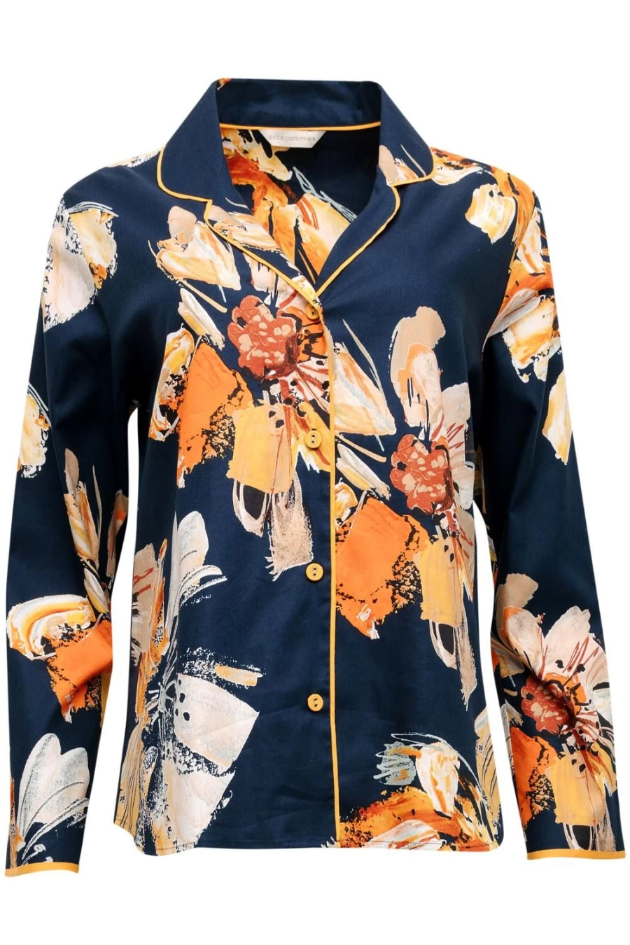 Cyberjammies Navy Mix Floral Print Long Sleeve Pyjama Top - Cosmo Sleepwear