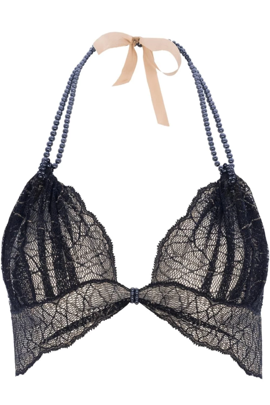 Bracli Sydney Black Pearl Underwire Bra - Elegant Lace Demi Cup Lingerie