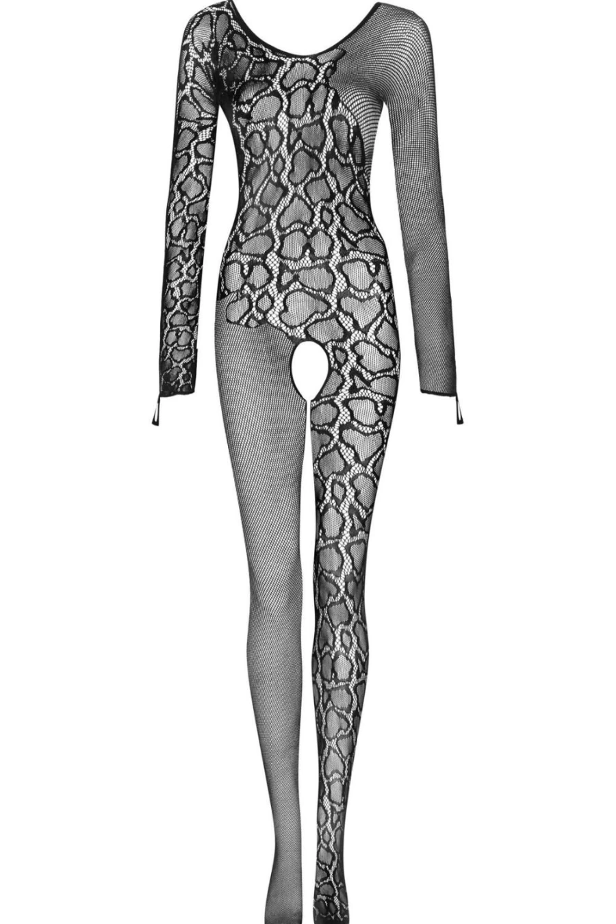 Obsessive G326 Black Bodystocking - Stretchable Lace Full Body Fishnet for Women