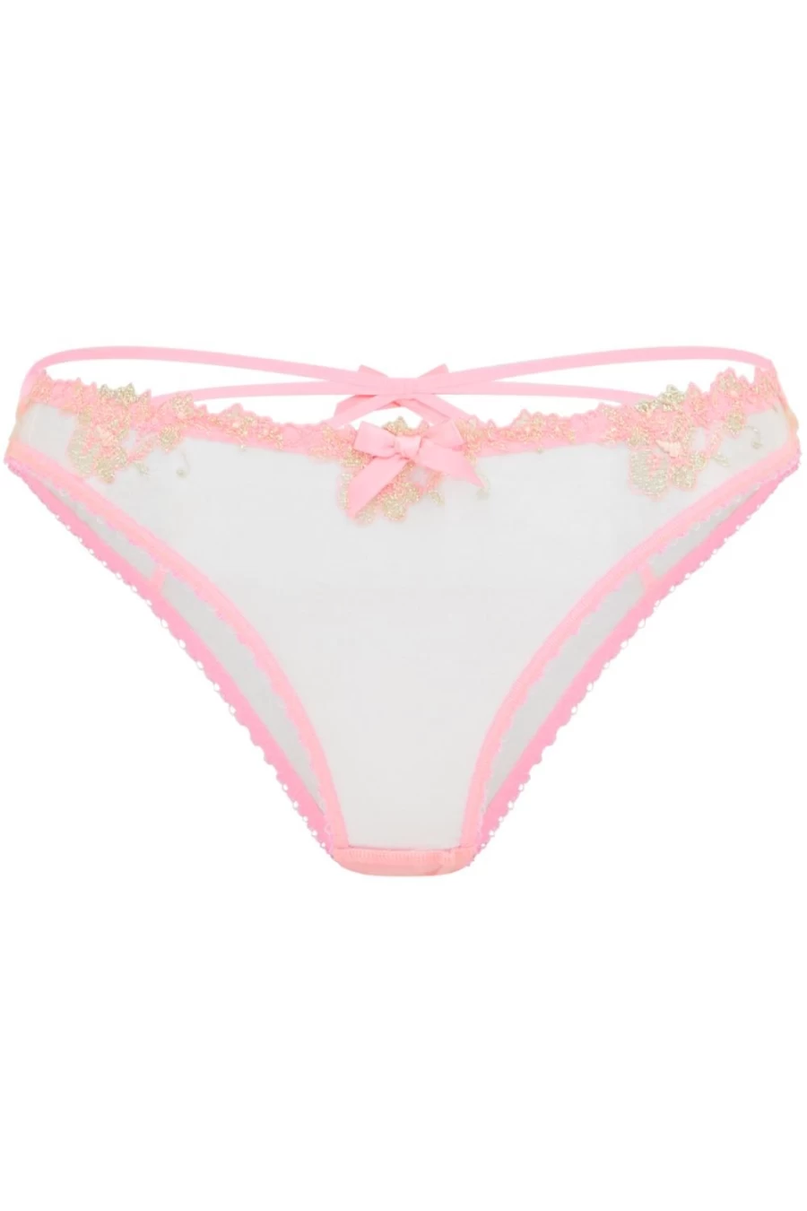 Agent Provocateur Tessy Brief Lace Trimmed Thong - Pink & Sand Luxury Women's Underwear