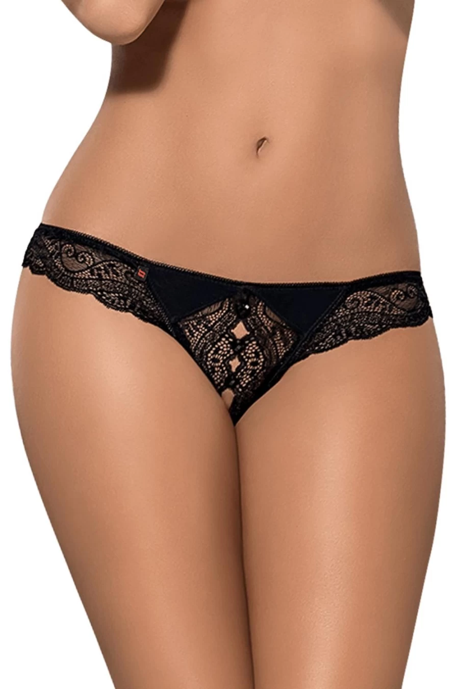 Obsessive Black Miamor Crotchless Thong Lingerie for Women